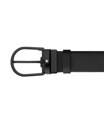 Ceinture à boucle fer à cheval de 35 mm en cuir noir Economisez 