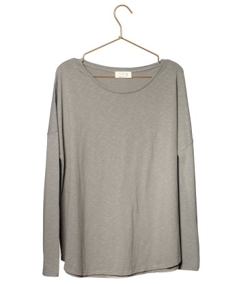 Tee shirt en coton bio EXTRA SUNY DOUX gris kaki la colonne vertébrale