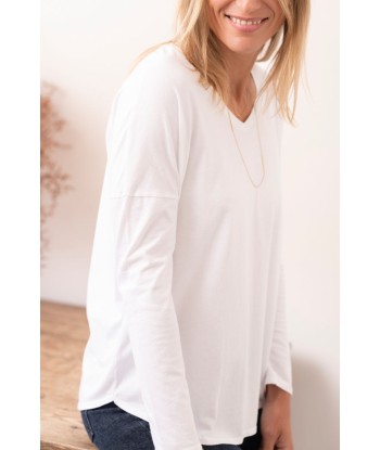 Tee shirt en coton bio EXTRA SUNY V blanc en linge