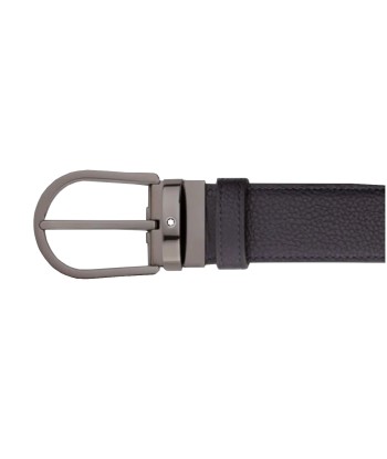 Ceinture réversible à boucle fer à cheval de 35 mm en cuir bleu nuit/noir votre